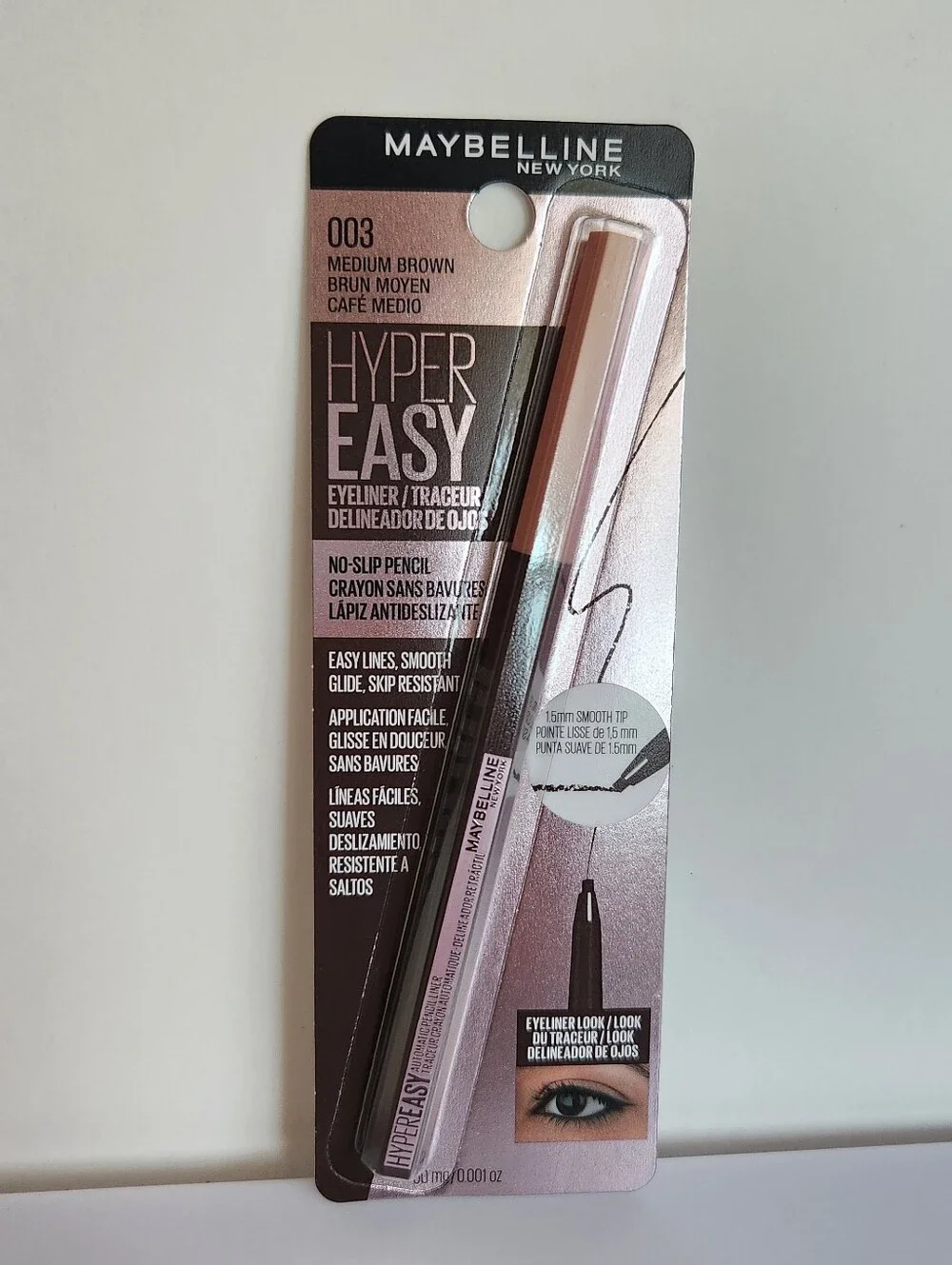 #003 Medium Brown Maybelline EyeStudio Hyper Easy No Slip Pencil Eyeliner
